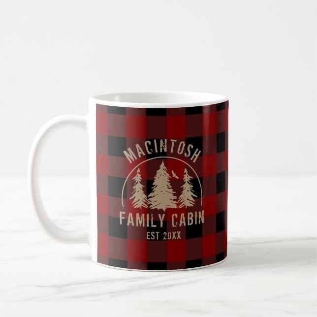 Rustic Red Buffalo Play Forest Skogen Personlig Kaffemugg (Vänster)