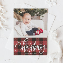 Rustic Red Buffalo Play God jul Photo Helgkort