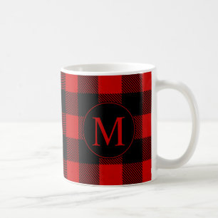 Rustic Red Buffalo Play med Anpassningsbar Monogra Kaffemugg