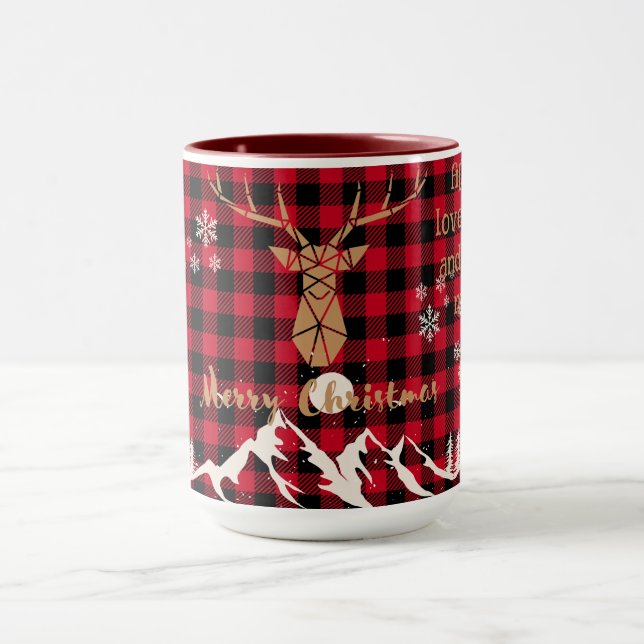 Rustic Red buffalo Play Reindeer jul Mugg (Center)
