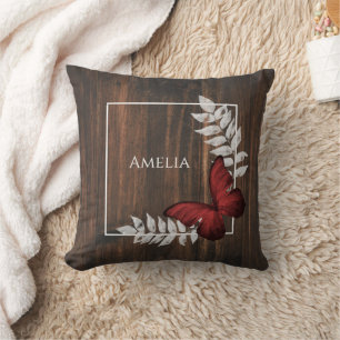 Rustic Red Butterfly Dekorativ kudde