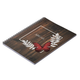Rustic Red Butterfly Personlig bärbar dator Anteckningsbok