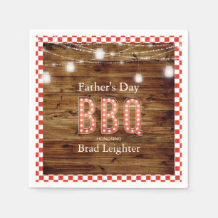 Rustic Red Checkered Fars dag BBQ Pappersservett