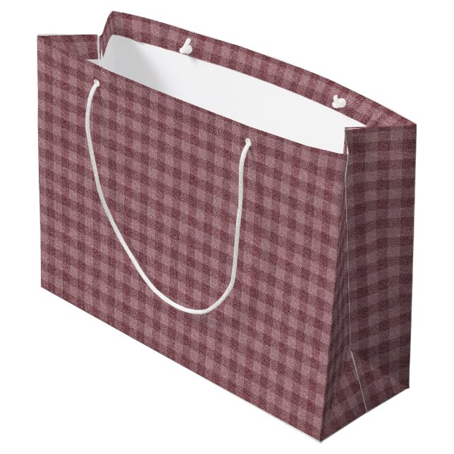 Rustic Red Checkered Mönster Large Gift Bag (Baksidan Vinklad)
