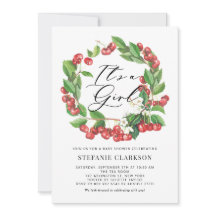 Rustic Red Cherries andedräkt Det är en flicka Bab