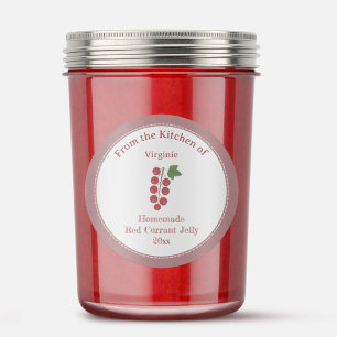 Rustic Red Currant Jelly Label Sticker Runt Klistermärke