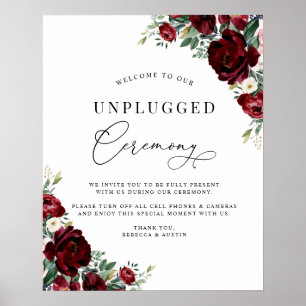 Rustic Red Fall Blommigt Bröllop har inte bytt Cer Poster