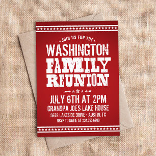 Rustic Red Family Reunion-inbjudningar Inbjudningar
