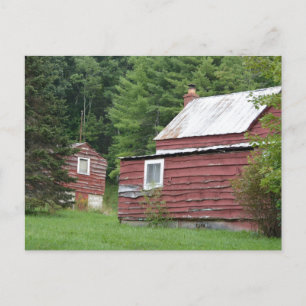 Rustic Red Farmhouse Home Landcape Photography Vykort