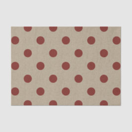 Rustic Red Faux Burlap Polka Dot Mönster