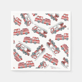 Rustic Red Firecar Grattis på födelsedagen Pappra Pappersservett