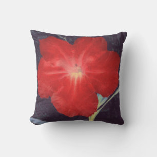 Rustic Red Flower Ansikte Utomhuskudde
