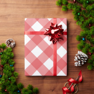 Rustic Red Gingham Checkered Mönster Presentpapper