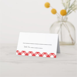 Rustic Red Gingham I Do BBQ Bröllop Placeringskort
