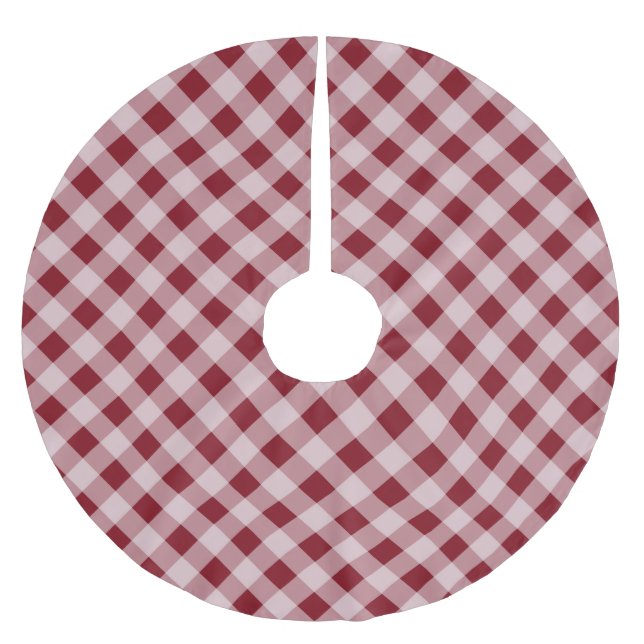 Rustic Red Gingham Land Julgran Skirt Julgransmatta Borstad Polyester (Framsidan)