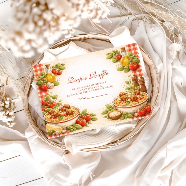 Rustic Red Gingham Little Meatball Diapper Raffle Tilläggskort (Skapare uppladdad)