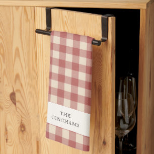 Rustic Red Gingham Modern jul Kökshandduk