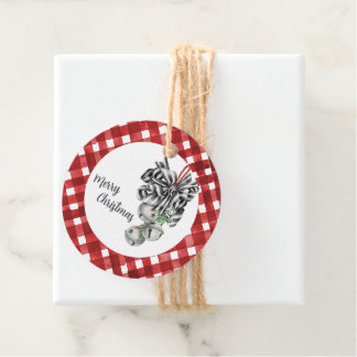 Rustic Red Gingham Noël Gåvor Etiketter