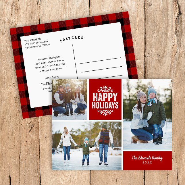 Rustic Red Glad helg 3 Photo Collage (Skapare uppladdad)