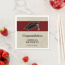 Rustic Red Grattis Student Cap Studenten