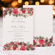 Rustic Red grönt Blommigt Winter Wedding