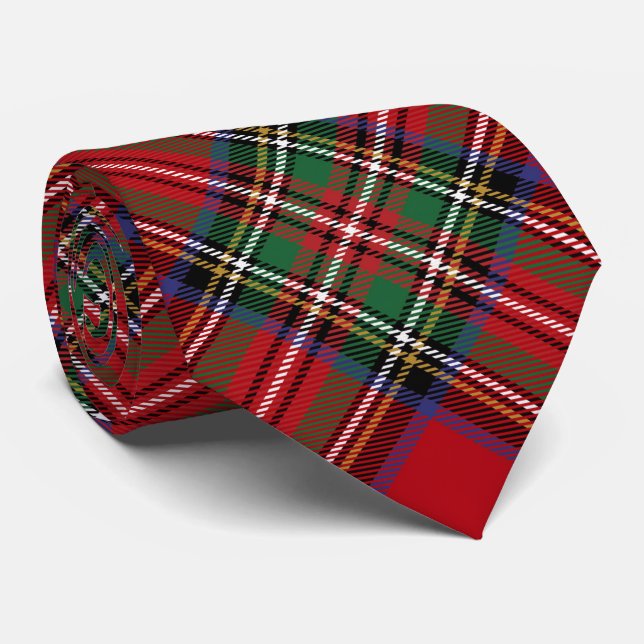 Rustic Red Grönt Classic Stewart Tartan Slips (Rullad)