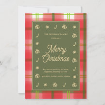 Rustic Red Grönt Go Chrismas God jul