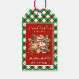 Rustic Red Grönt & White Play Cookie-fack Presentetikett