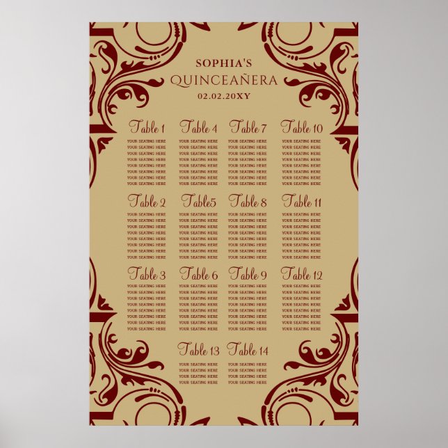 Rustic Red Guld poster (Framsidan)