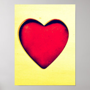 Rustic Red Heart Valentine Day Kärlek Poster