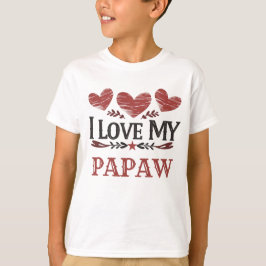 Rustic Red Hearts "I Kärlek My Papaw" T Shirt