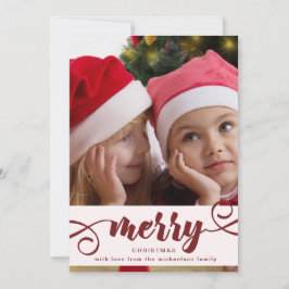 Rustic Red Holly med Photo jul-Helgdag Inbjudningar