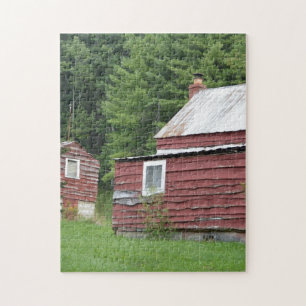 Rustic Red House på Grönt Backe Pussel