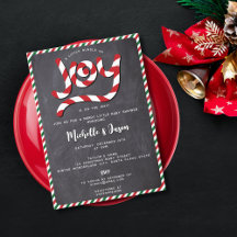 Rustic Red jul Joy Baby Shower Candy cane Joy Baby