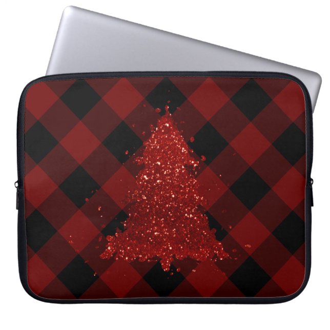 Rustic Red Julgran Modern Buffalo Play Laptop Fodral (Framsidan)
