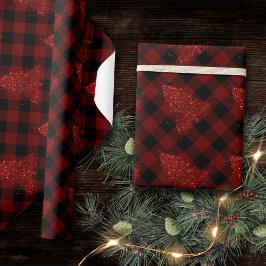 Rustic Red Julgran Modern Buffalo Play Presentpapper