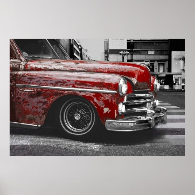 Rustic Red Lastbil Photo Poster (Framsidan)