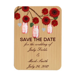 Rustic Red Mason Burk Spara datum magneter