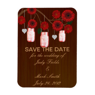 Rustic Red Mason Burk Spara datum magneter