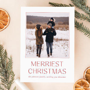 Rustic Red Merriest-kort för julfamiljen Julkort