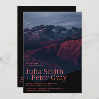 Rustic Red Mountains sparar datuminbjudan Inbjudningar