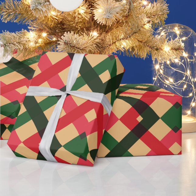 Rustic Red och Grönt Tartan Play Helgdag Wrapping Presentpapper (Helgdagar)
