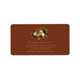 Rustic Red | Orange Blommigt Bouquet OSA Adress La Adressetikett