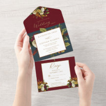 Rustic Red | Orange Blommigt Bouquet Teal Bröllop