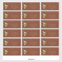Rustic Red | Orange Blommigt Bröllop Guest Adress