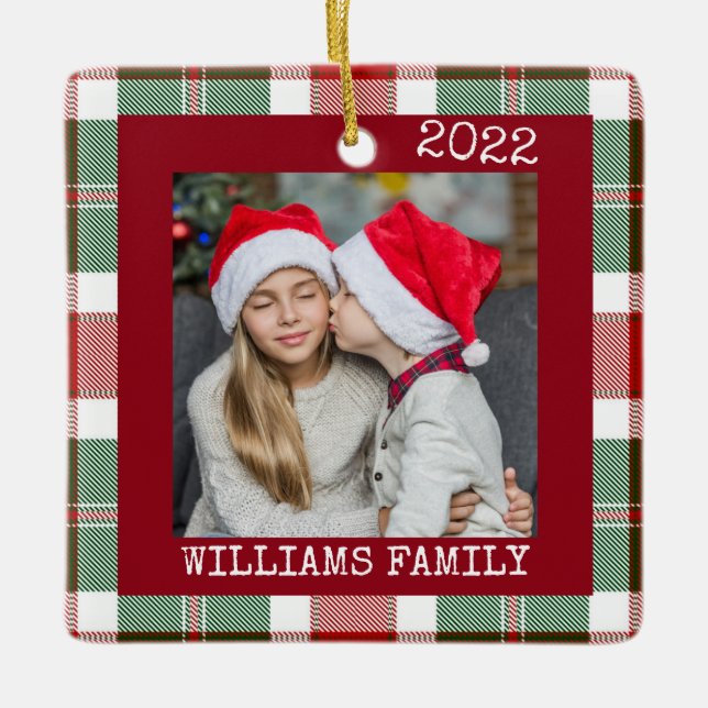 Rustic Red Photo Buffalo Play Ornament (Framsida)