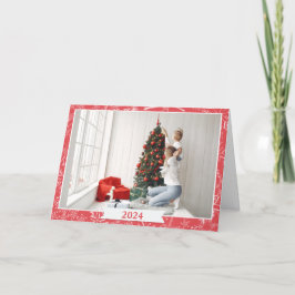 Rustic Red Photo Helgdag Card Helgkort