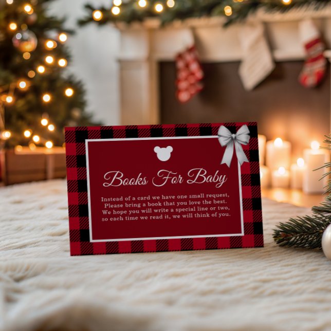 Rustic Red Plaid Merry Little Books for Baby Tilläggskort (Skapare uppladdad)