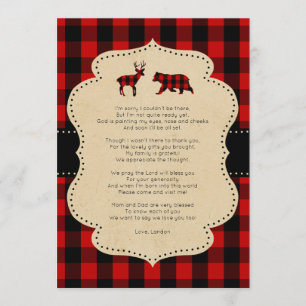 Rustic Red Play Buck and Bear dikt tackkort Inbjudningar