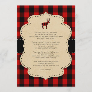 Rustic Red Play Buck tackkort med dikt Inbjudningar